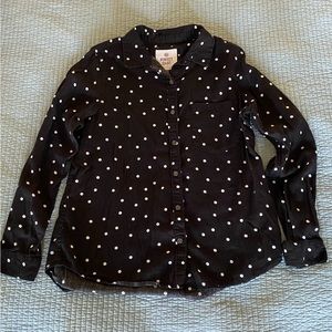 Women’s Perfect Shirt Black & White Polka Dot Button Shirt